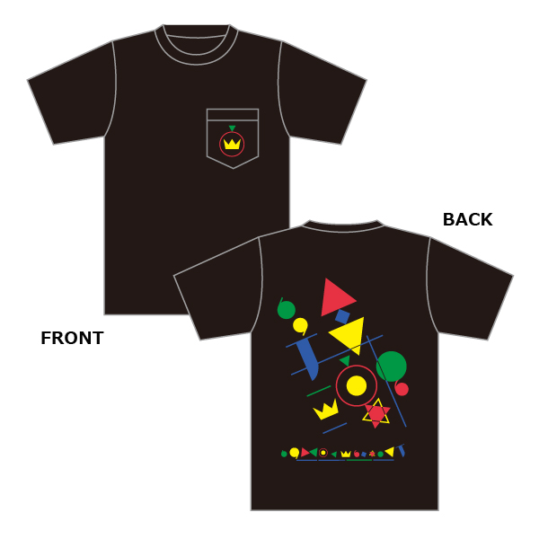 胸ポケ付きゆるT ロゴ積み木(BLACK)