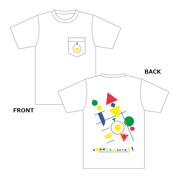 胸ポケ付きゆるT ロゴ積み木（WHITE）